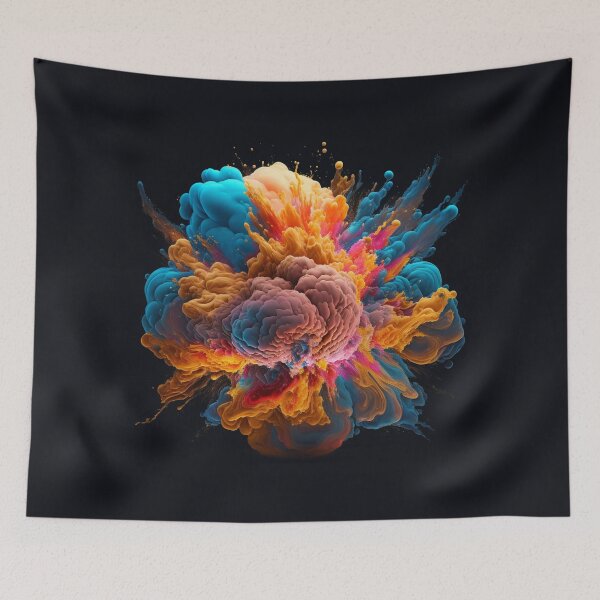Item preview, abstract explosion of chemistry colors fluid paint designed and sold by sammgdesign.