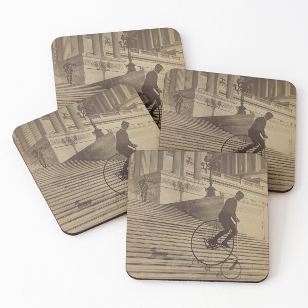 Item preview, Man Riding Bike Down the Steps of the U.S. Capitol, 1884 designed and sold by World Vintage Photos.