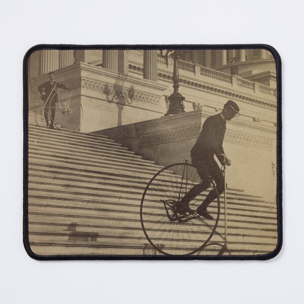 Item preview, Man Riding Bike Down the Steps of the U.S. Capitol, 1884 designed and sold by World Vintage Photos.