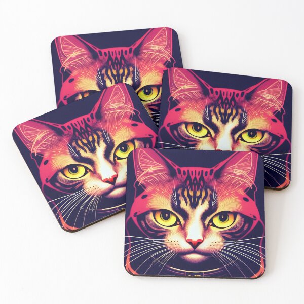 Item preview, cyberpunk cute cat kitty portrait illustration art 1 designed and sold by vishalraifx.