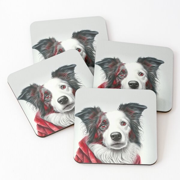 Item preview, Border Collie Puppy with a red scarf designed and sold by DigitalRiggs.