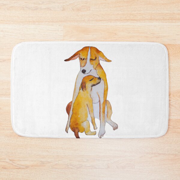 Item preview, Dog Mom Cuddling Puppy, Watercolor painting designed and sold by Color-Me-Blue.