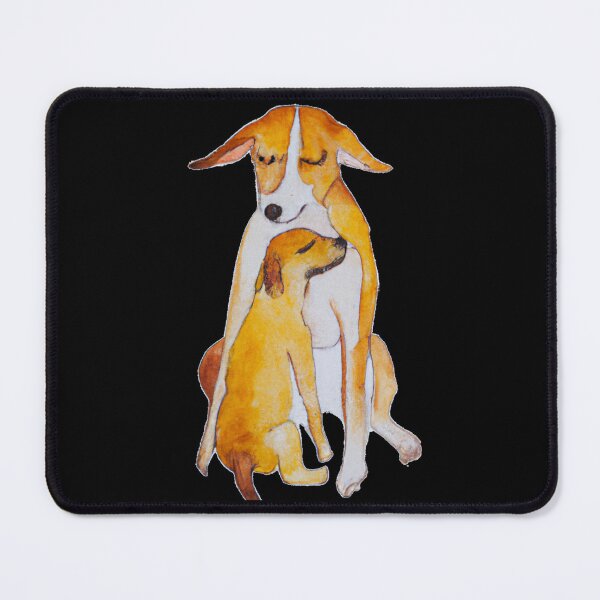 Item preview, Dog Mom Cuddling Puppy, Watercolor painting designed and sold by Color-Me-Blue.