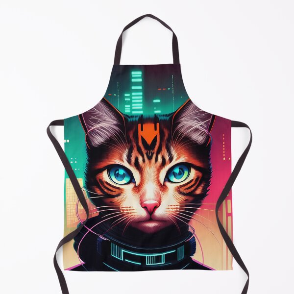 Artikelvorschau, Cyberpunk süße Katze Kitty Portrait Illustration Kunst 2 entworfen und verkauft von vishalraifx.