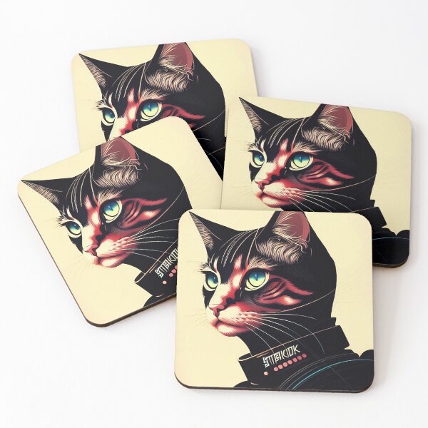 Artikelvorschau, Cyberpunk niedliche Katze Kitty Portrait Illustration Kunst 4 entworfen und verkauft von vishalraifx.
