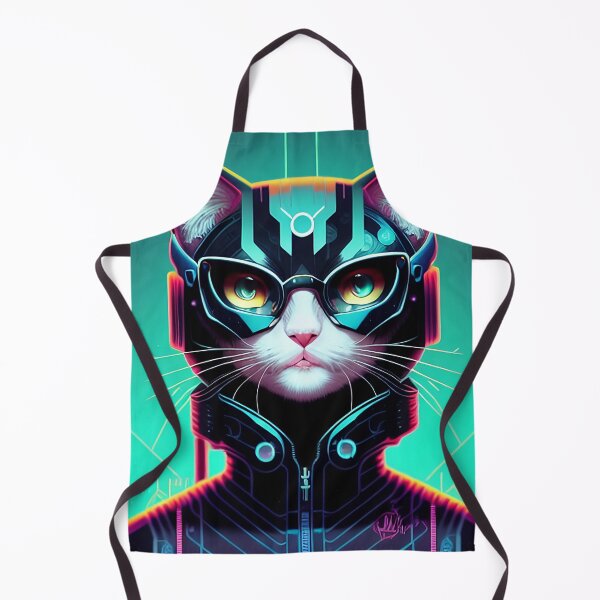 Artikelvorschau, Cyberpunk süße Katze Kitty Portrait Illustration Kunst 5 entworfen und verkauft von vishalraifx.