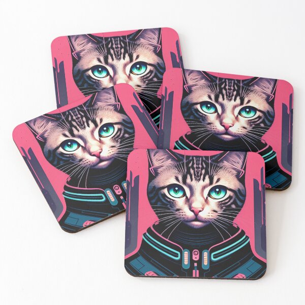 Artikelvorschau, Cyberpunk süße Katze Kitty Portrait Illustration Kunst 11 entworfen und verkauft von vishalraifx.