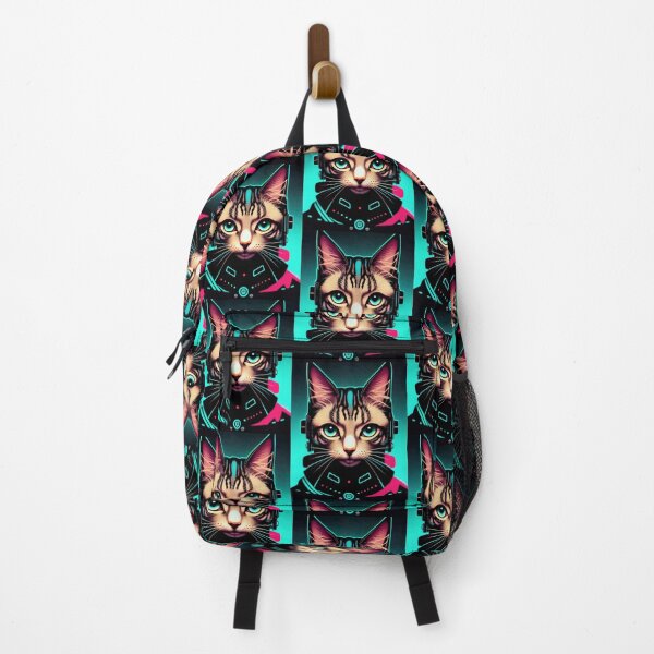 Item preview, cyberpunk cute cat kitty portrait illustration art 10 designed and sold by vishalraifx.