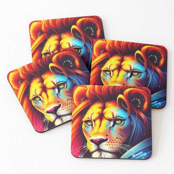 Item preview, cyberpunk lion king portrait illustration art 1 designed and sold by vishalraifx.