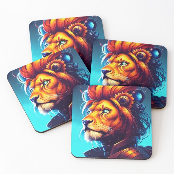 Item preview, cyberpunk lion king portrait illustration art 2 designed and sold by vishalraifx.