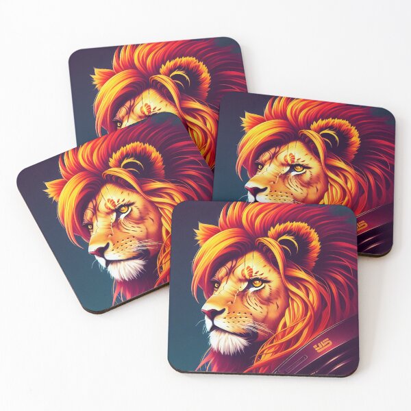 Item preview, cyberpunk lion king portrait illustration art 4 designed and sold by vishalraifx.
