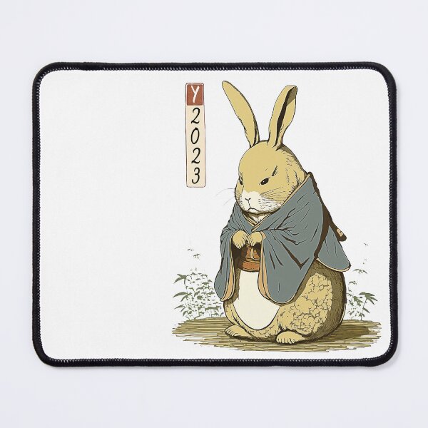 Item preview, Ukiyoe Chinese Zodiac Rabbit 2023: A Traditional Japanese Woodblock Print of the Chinese Zodiac Rabbit with the Year Sign 2023 in the Ukiyoe Style. designed and sold by BotTastic.