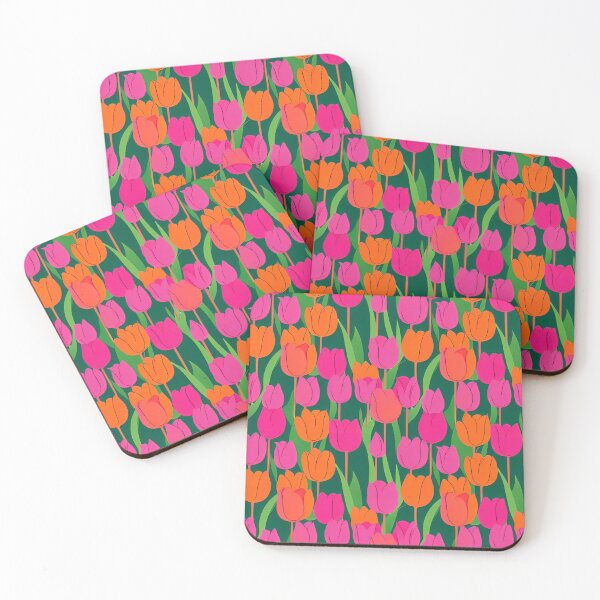 Item preview, Pink and red tulip pattern,graphic design colorful spring floral designed and sold by patterncrow.