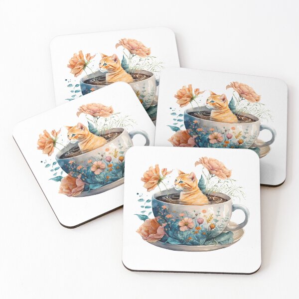 Item preview, Cute Teacup Orange Tabby | Coffee Cat | Coffee Kitten | Cat Lover | Cat Mother | Cat Coffee Lover | Tabby Kitten | Wholesome Cat | Kawaii Orange Tabby | Kawaii Cat | high resolution designed and sold by Synthetic-Intel.