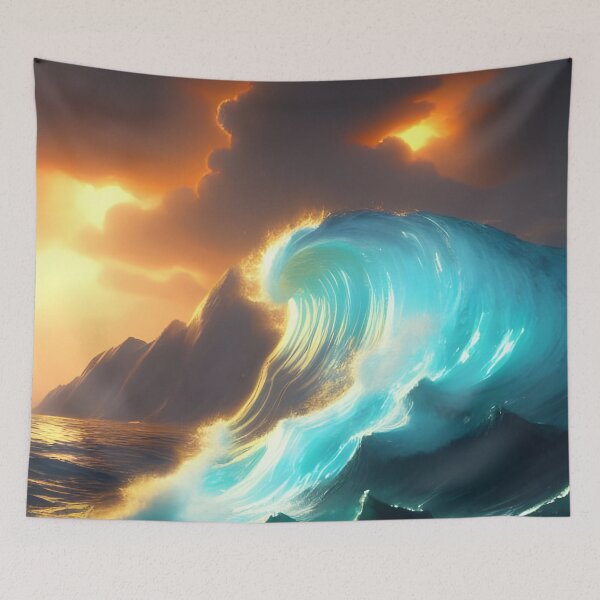 Item preview, Agitated waves generated by artificial intelligence. designed and sold by megadrina.