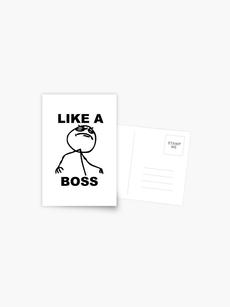 Thumbnail 1 of 2, Postcard, Like a Boss Meme designed and sold by lolhammer.