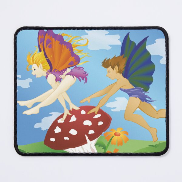 Item preview, Fairies Playing Leapfrog over a Mushroom designed and sold by DelanyDesigns.