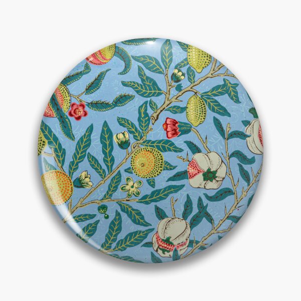 Artikelvorschau, William Morris Vier Früchte auf blauem Vintage-Granatapfelmuster entworfen und verkauft von Pretty  Pixel.