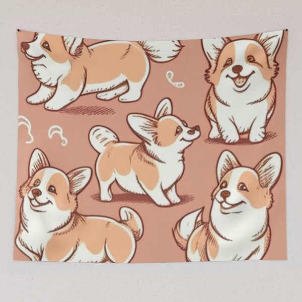 Item preview, Doodle Art Of Many Corgis - Corgi Dog Lovers designed and sold by EnzoVectorism.