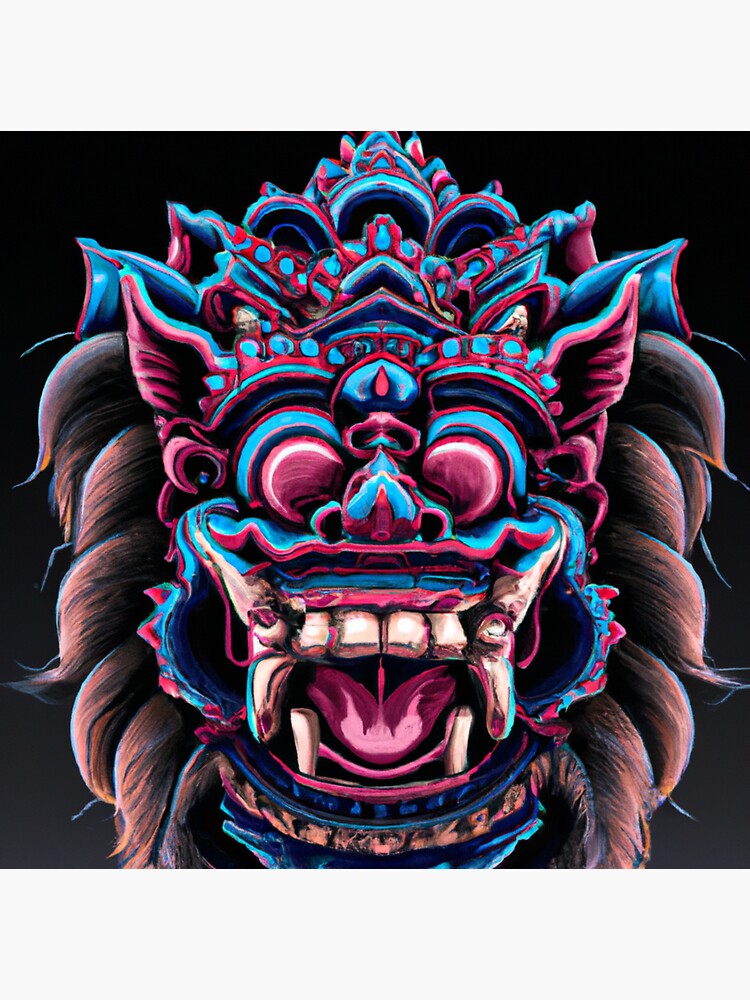 "Traditional Bali Mask Bali Painting Bali Art" Sticker for Sale by