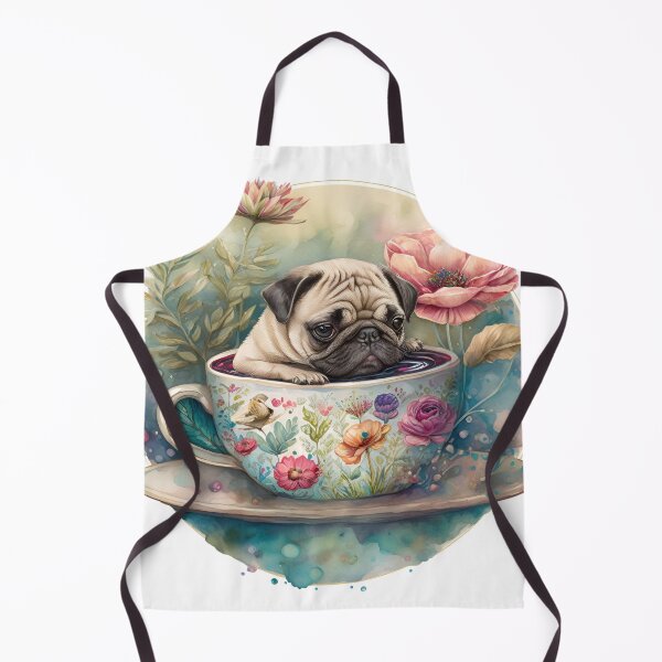 Item preview, Cute Teacup Animal Pug with Flowers #15 designed and sold by Synthetic-Intel.