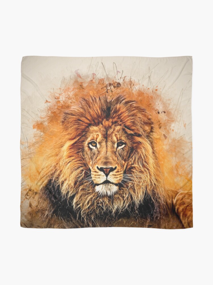 Thumbnail 2 of 3, Scarf, Liquid Lion designed and sold by rcurtiss000.
