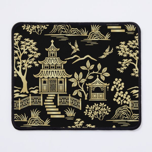 Item preview, Chinoiserie Pagoda Black and Gold designed and sold by Barbara Pixton.