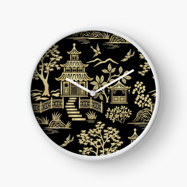 Item preview, Chinoiserie Pagoda Black and Gold designed and sold by Barbara Pixton.