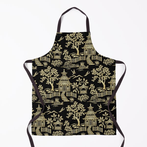 Item preview, Chinoiserie Pagoda Black and Gold designed and sold by Barbara Pixton.