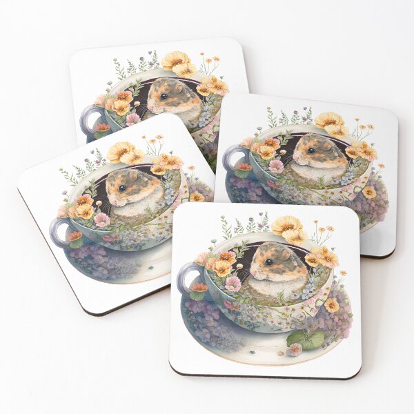 Item preview, Cute Teacup Animal Hamster with Flowers #17 designed and sold by Synthetic-Intel.