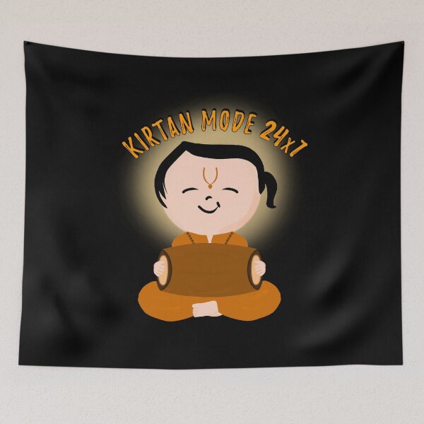 Item preview, Lord Krishna cute devotee - Kirtan mode 24x7 designed and sold by stayartsy07.