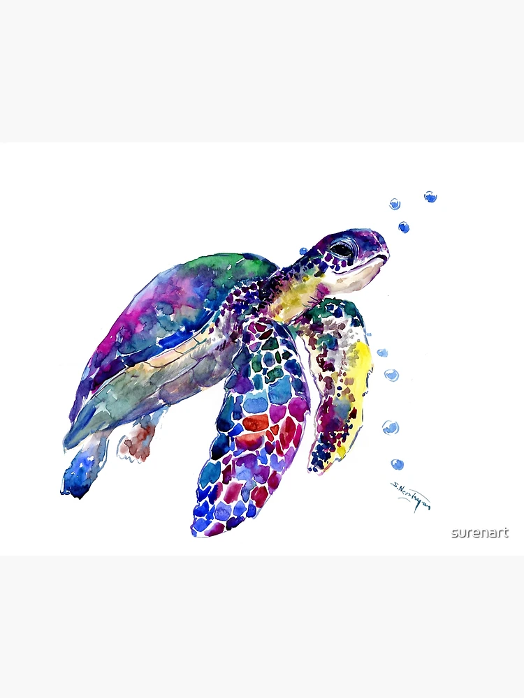 Rainbow Sea Turtle – Brush Tips Art Studio