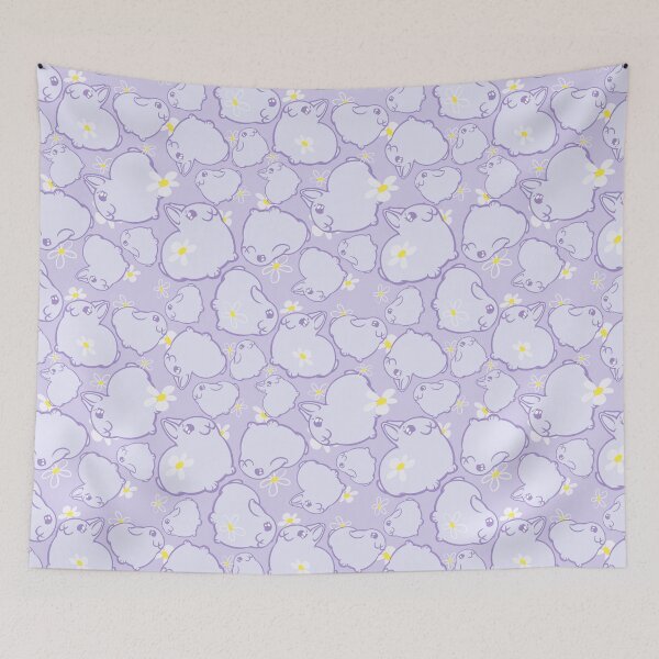 Item preview, Pale Lavender Bunnies and Daisies Allover Print designed and sold by RJKpoyp.