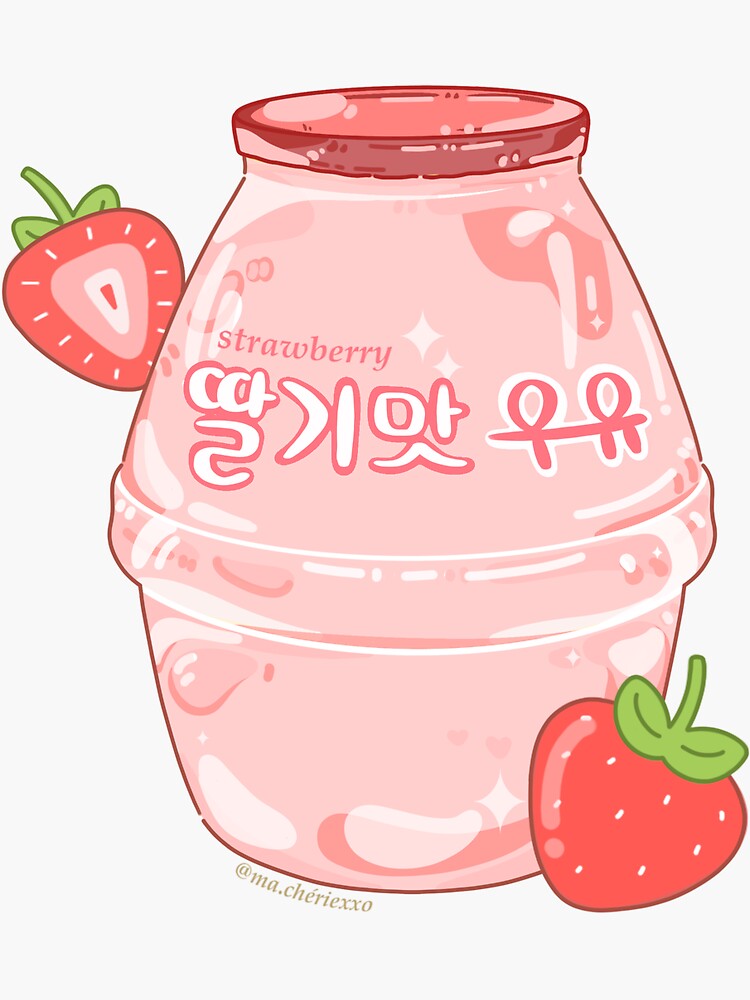 Strawberry Milk Sticker Pack Sticker for Sale by prismapansy