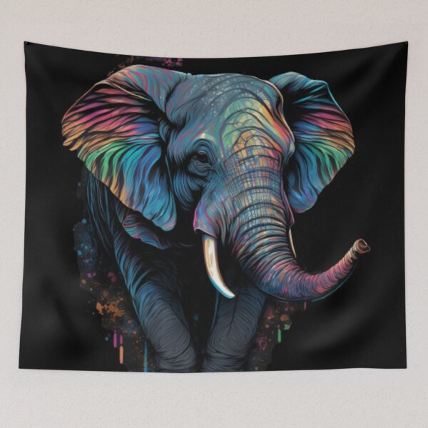 Item preview, A Majestic Elephant Painted in Vivid Colors designed and sold by Johnsdesigns1.