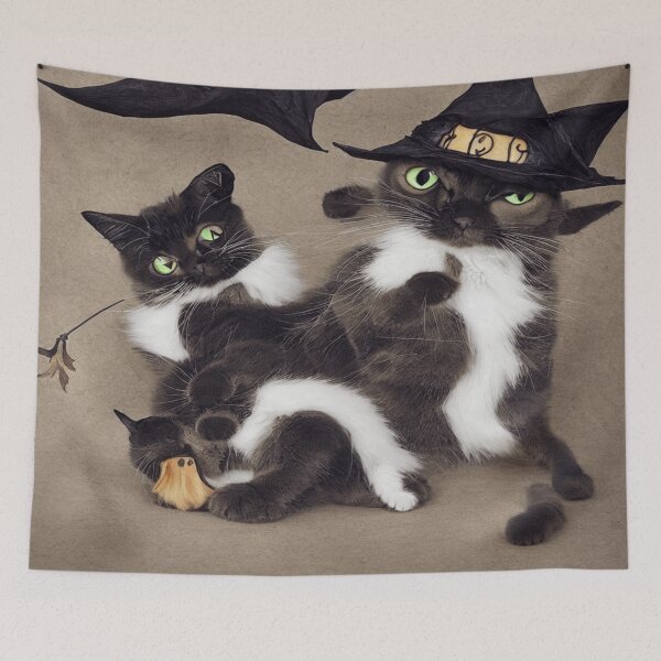 Item preview, Funny Aesthetic Cute Little Witchy Black Cat designed and sold by funnyhalloween.