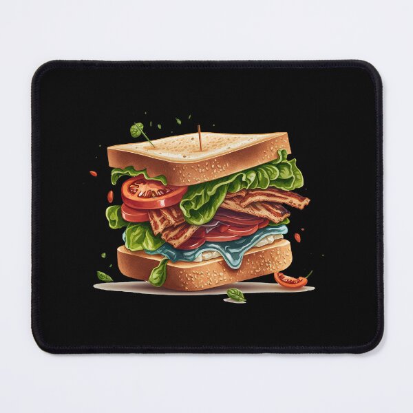 Item preview, Tasty BLT Sandwich on black background designed and sold by MeditationMind.