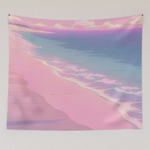 Item preview, Pink Purple Beach Sunset Anime Waves designed and sold by trajeado14.