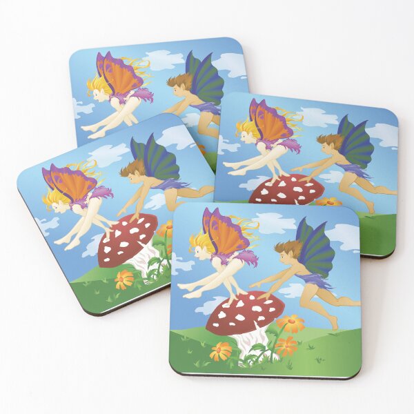 Item preview, Fairies Playing Leapfrog over a Mushroom designed and sold by DelanyDesigns.