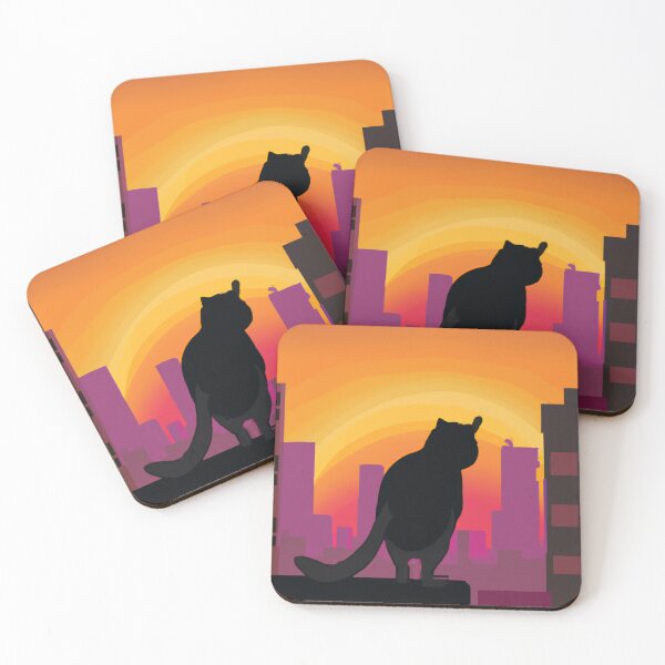 Item preview, Cute Little Witchy Black Cat Watching Sunset designed and sold by funnyhalloween.