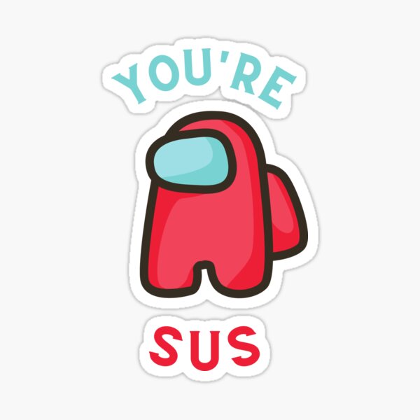 Sus (suspicious) simple funny meme red' Sticker