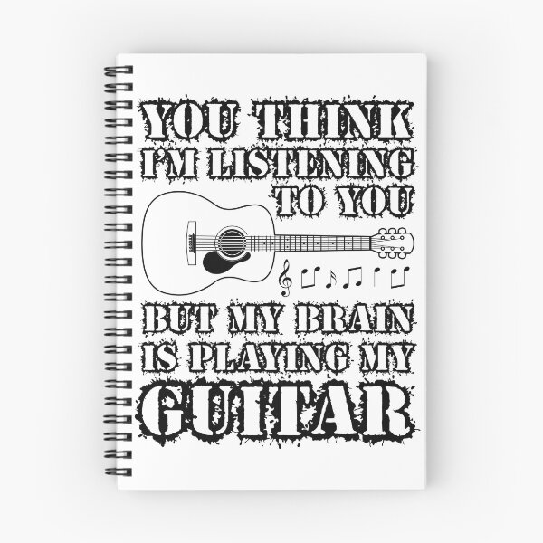 Item preview, YOU THINK I'M LISTENING BUT MY BRAIN IS PLAYING GUITAR black designed and sold by KoolDsignsMUSIC.