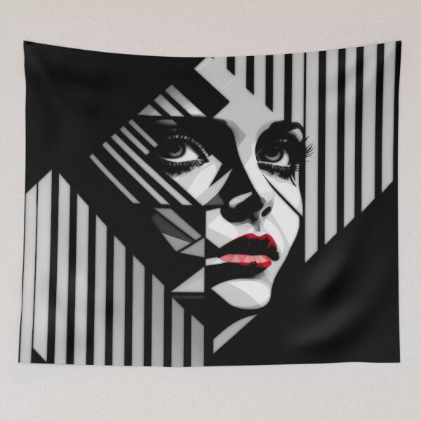 Item preview, Negative Space Geometric Female Face Silhouette Design  designed and sold by Jozzabazza.
