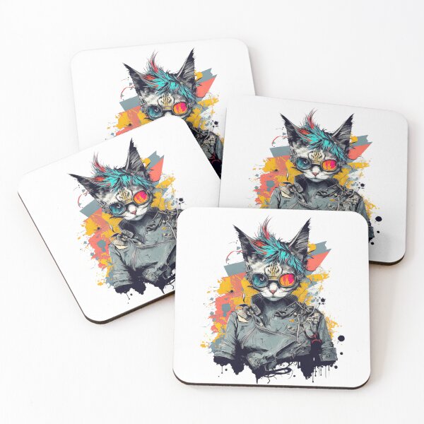 Item preview, Punk sci-fi cat designed and sold by Snazzmatazz.