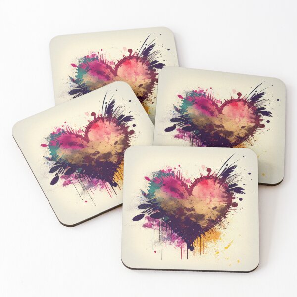 Item preview, Valentine Grunge Watercolour designed and sold by Roxane Bay.