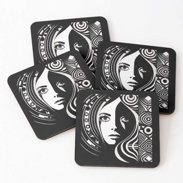 Item preview, Negative Space Geometric Female Face Silhouette Design  designed and sold by Jozzabazza.