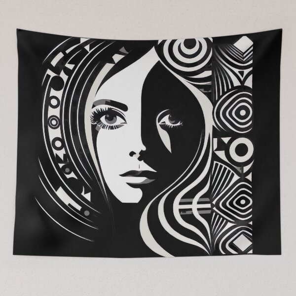 Item preview, Negative Space Geometric Female Face Silhouette Design  designed and sold by Jozzabazza.
