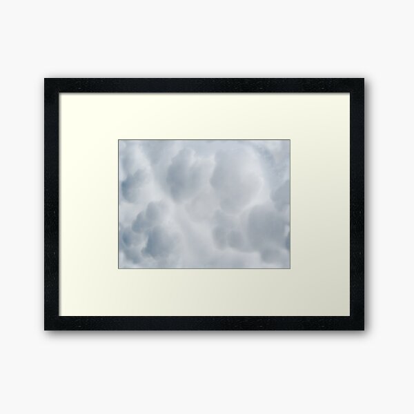 Fluffy Cotton Feel Cloud - Repeat Pattern Framed Art Print
