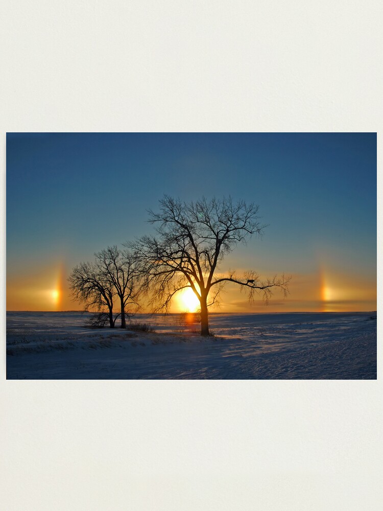Photographic Print, Sundogs at Sundown (Parhelia) designed and sold by Jerry Walter