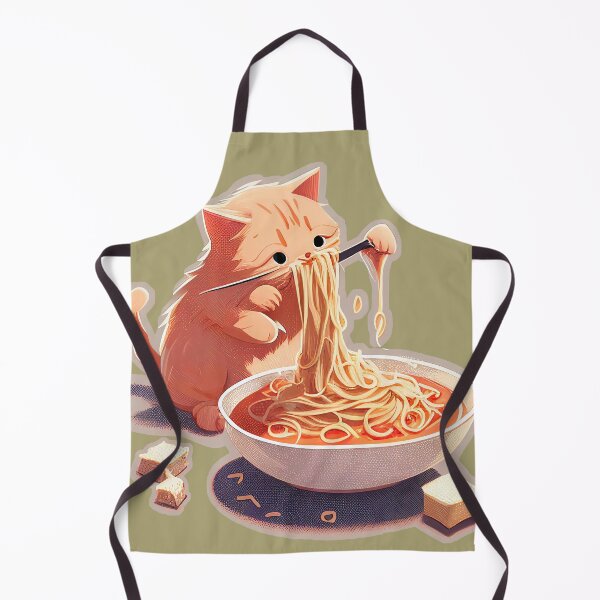 Item preview, Cat Eating Spaghetti Logo & TShirt Design designed and sold by BySpinny.